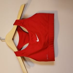 Red NIKE sports bra